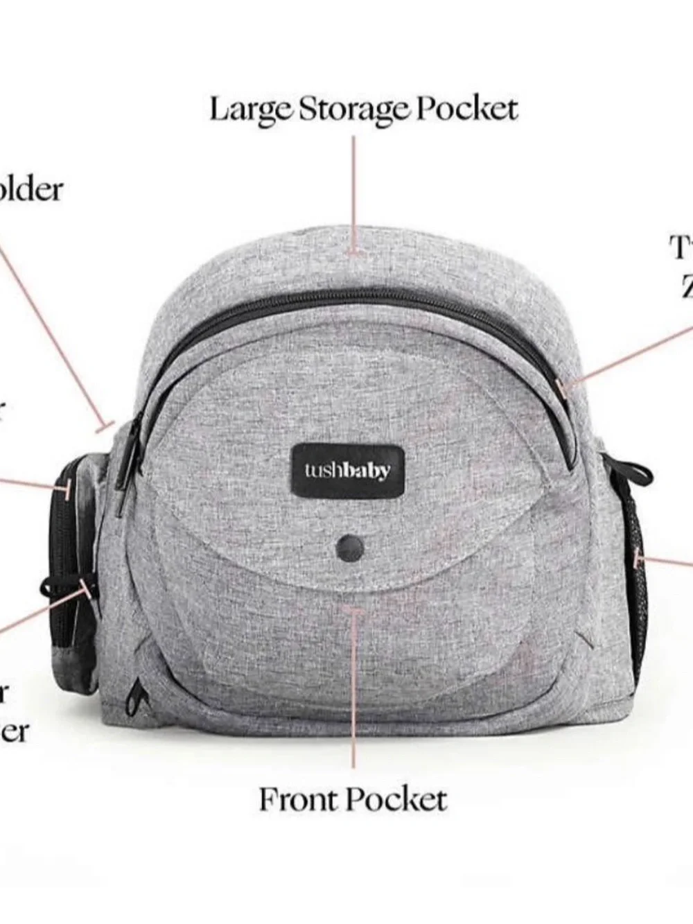TushBaby Hip Carrier (Gray)